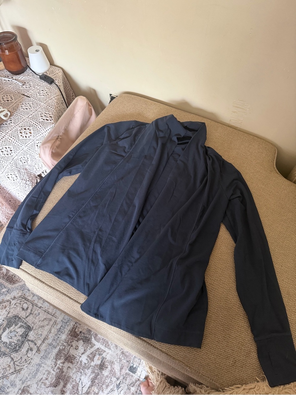 Pact Organic Cotton Open Front Cardigan Navy Blue Size Medium - Picture 5 of 8